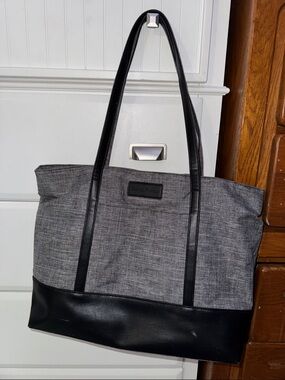 Gray and Black Laptop Tote Bag